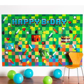 Murale Pour Photo 5' 1/2" X 8' - Pixel (Minecraft) - Party Shop