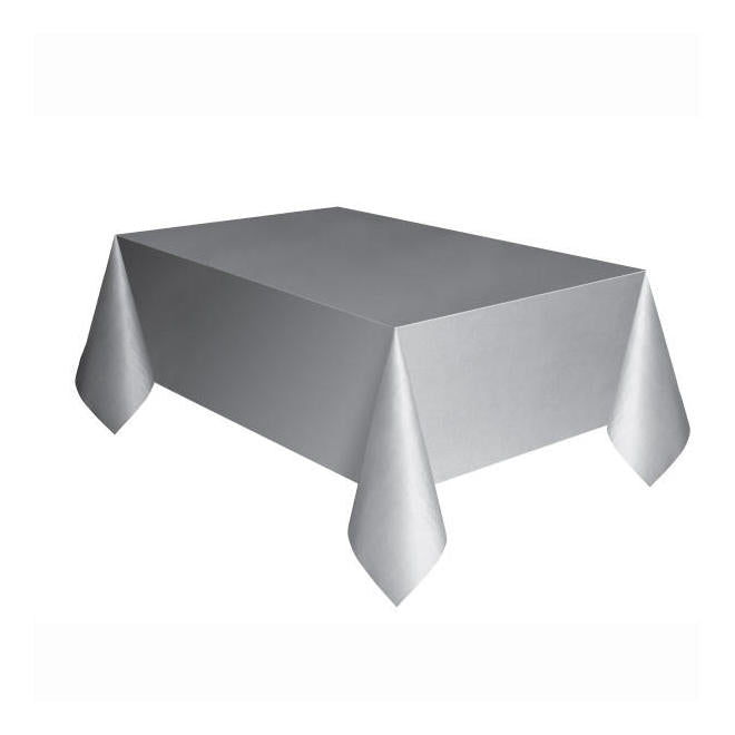 Nappe De Plastique Rectangulaire 54Po X 108Po - Argent Party Shop