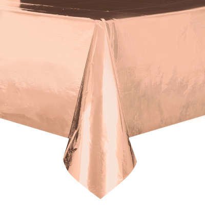 Nappe De Plastique Rectangulaire 54"X108" - Rose Gold Party Shop