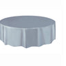 Unique - Nappe De Plastique Ronde 84" -  Argent - Party Shop