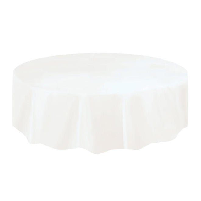 Nappe De Plastique Ronde 84" - Blanc Party Shop