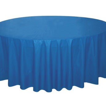 Nappe De Plastique Ronde 84" - Bleu Royal Party Shop