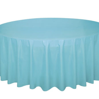 Nappe De Plastique Ronde 84" - Bleu Turquoise Party Shop