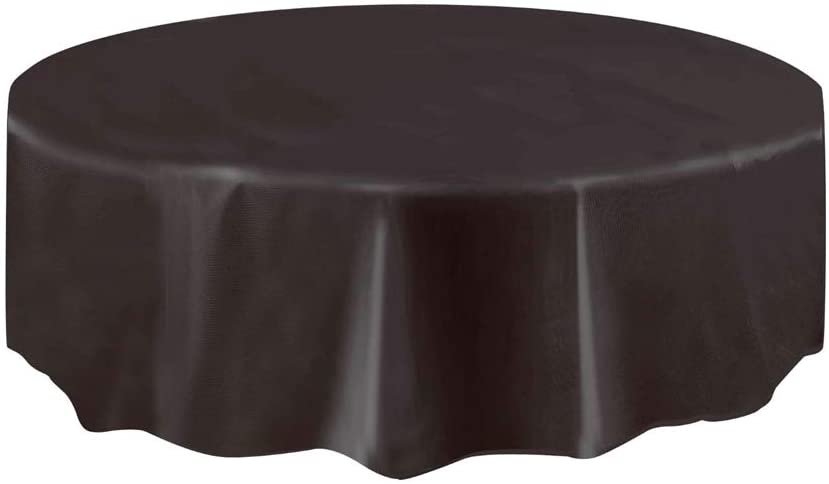 Nappe De Plastique Ronde 84" - Noir Party Shop