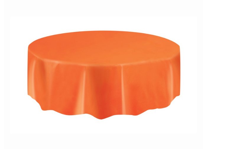 Nappe De Plastique Ronde 84" - Orange Party Shop