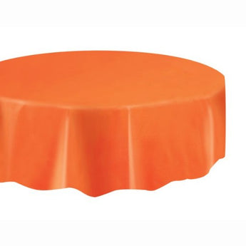 Nappe De Plastique Ronde 84" - Orange Party Shop