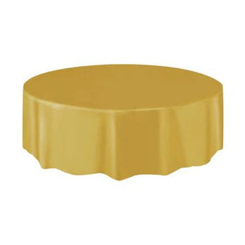 Nappe De Plastique Ronde 84" - Or Party Shop