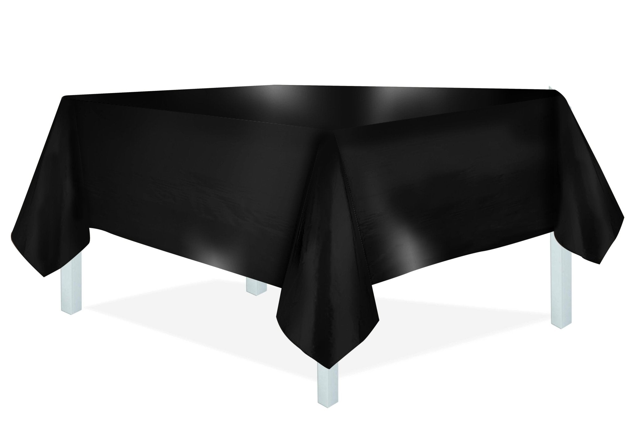 Nappe En Plastique 54 X 108 - Noir Métallique Party Shop