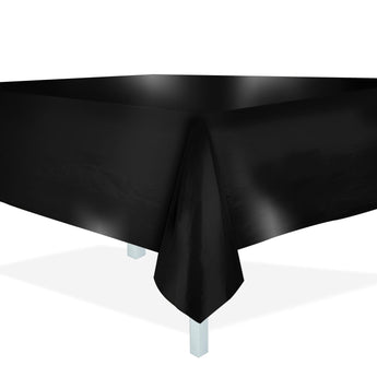 Nappe En Plastique 54 X 108 - Noir Métallique Party Shop