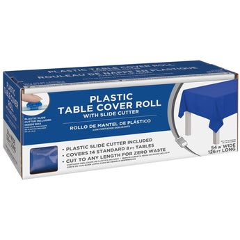 Nappe En Plastique 54Po X 126Ft Avec Lame De Coupe - Bleu Royal Party Shop