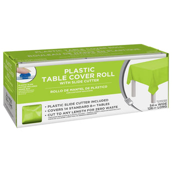 Nappe En Plastique 54Po X 126Ft Avec Lame De Coupe - Vert Lime Party Shop