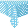 Unique - Nappe En Plastique 54"X108" - Pois Bleu Pâle - Party Shop