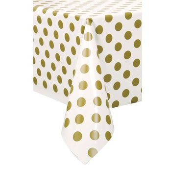 Nappe En Plastique 54"X108" - Pois Or Party Shop