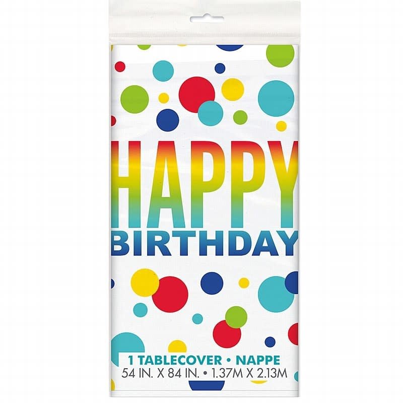 Nappe En Plastique 54X84Po - Happy Birthday Party Shop