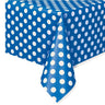 Unique - Nappe rectangulaire en plastique  54" x 108" - pois Bleu - Party Shop