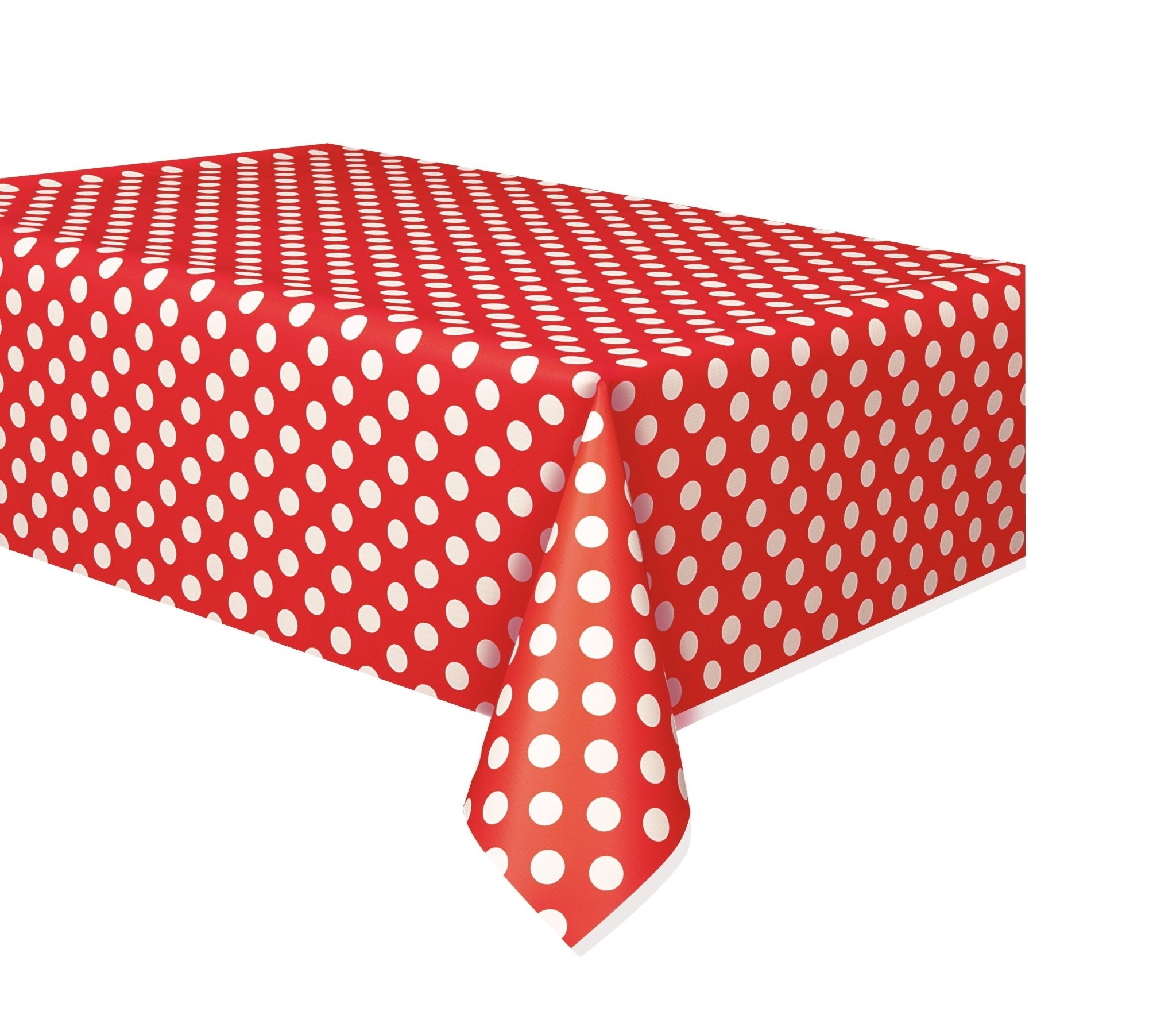 Nappe rectangulaire en plastique 54" x 108" - pois rouges rubis Party Shop