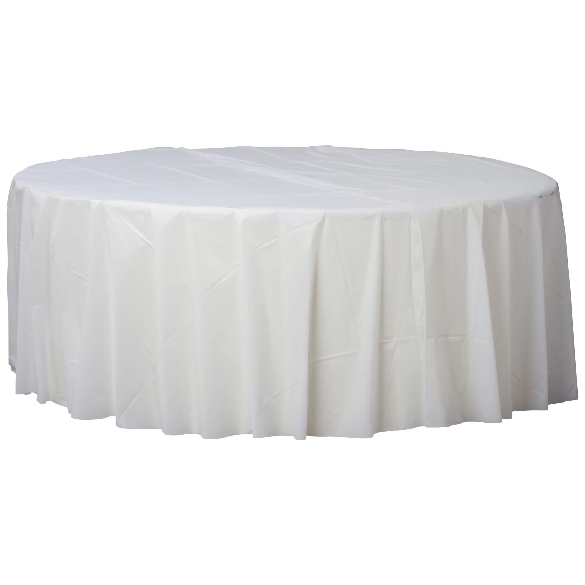 Nappe Ronde En Plastique - Blanc Givré Party Shop