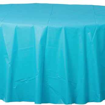 Nappe Ronde En Plastique - Bleu Caraïbe - Party Shop