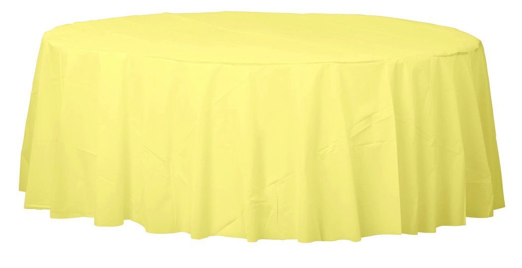 Nappe Ronde En Plastique - Jaune Party Shop