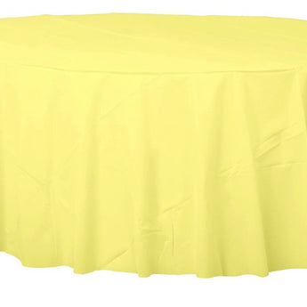 Nappe Ronde En Plastique - Jaune Party Shop