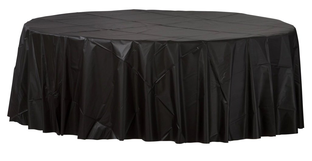 Nappe Ronde En Plastique - Noir Party Shop