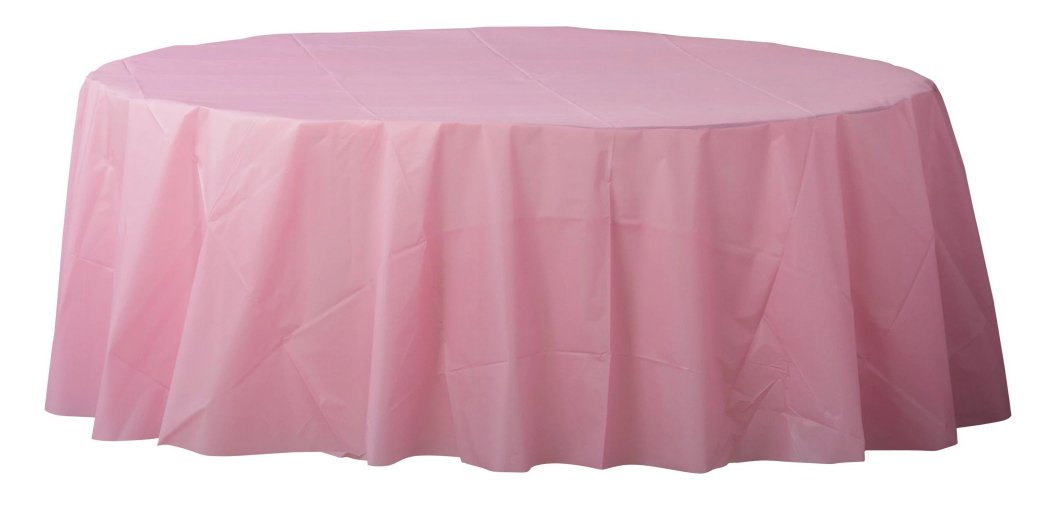 Nappe Ronde En Plastique - Nouveau Rose Party Shop