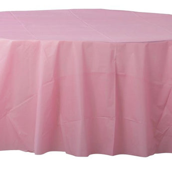 Nappe Ronde En Plastique - Nouveau Rose Party Shop