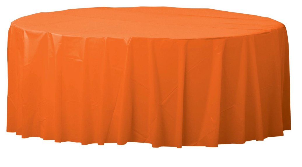 Nappe Ronde En Plastique - Orange Party Shop