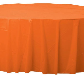 Nappe Ronde En Plastique - Orange Party Shop