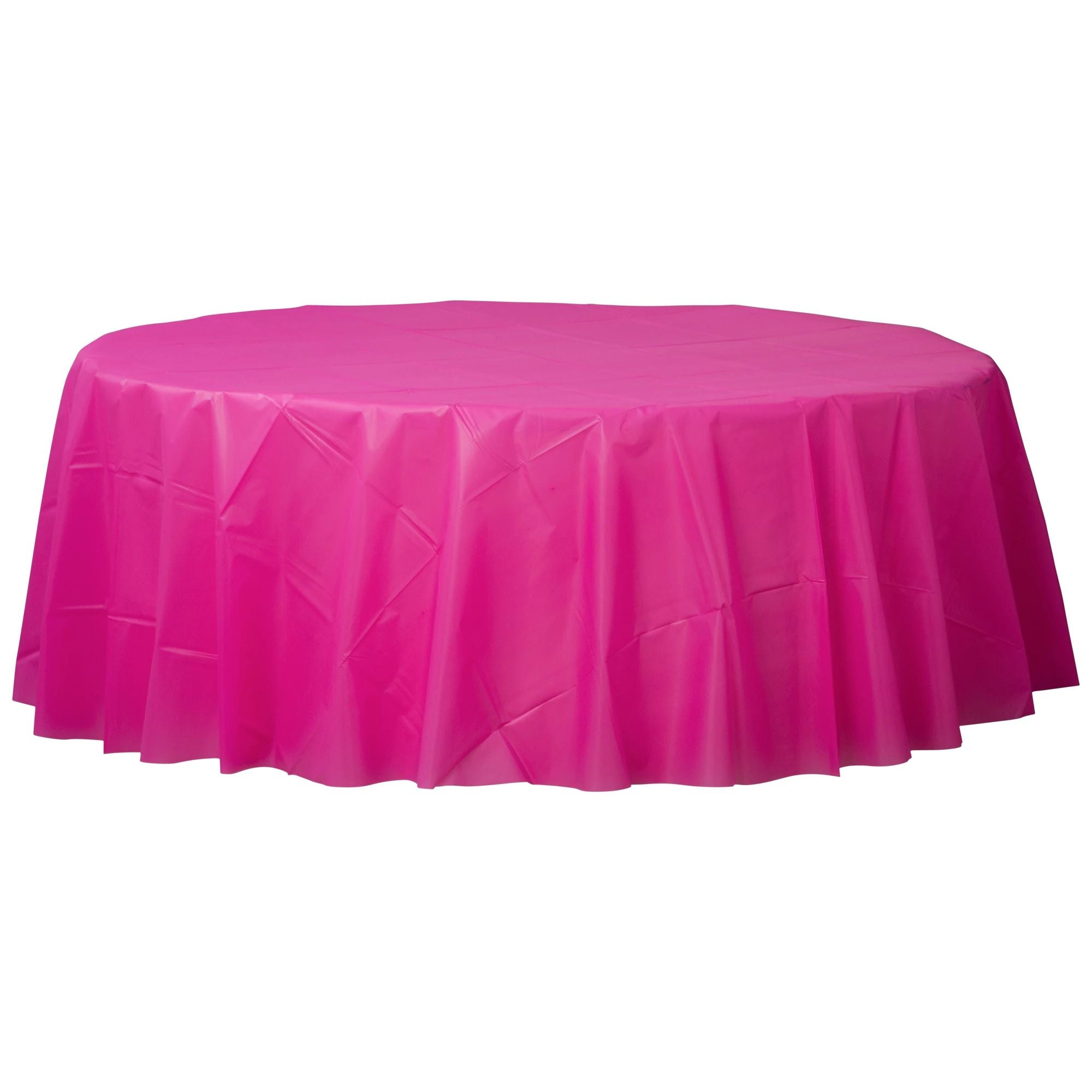 Nappe Ronde En Plastique - Rose Vif Party Shop