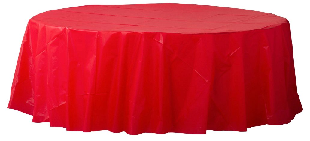 Nappe Ronde En Plastique - Rouge pomme Party Shop