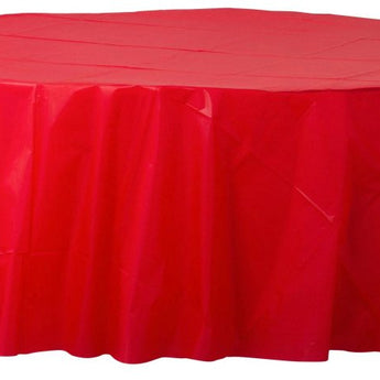 Nappe Ronde En Plastique - Rouge pomme Party Shop