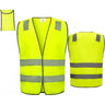KBW global - Neon reflective safety vest in bright yellow with high-visibility reflective stripes – perfect for construction, traffic control, cycling, jogging, or Halloween night safety - Party shop