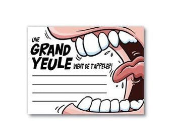 Notes Autocollantes Amovibles "Une Grand Yeule Vient De T'Appeler - Ozzé Party Shop