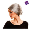 Adult old person wig with grey hair. Funny costume accessory for Halloween, carnival, cosplay, theater or elderly character dress up. - MOM - Party shop