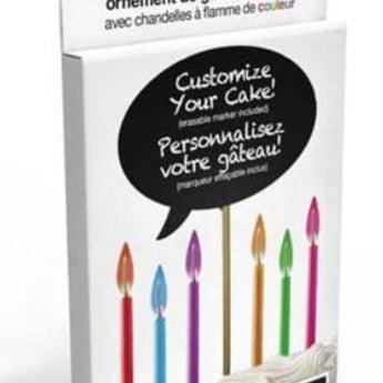 Ornements De Gâteau Avec Chandelles Aux Flammes De Couleur Party Shop