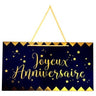 Santex - Pancarte Joyeux Anniversaire Métallisé Bleu - Party Shop