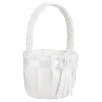 Panier De Mariage - Blanc Avec Boucle Blanche Party Shop