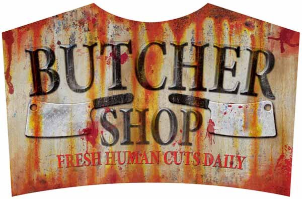 Panneau De Métal ''Butcher Shop'' Party Shop