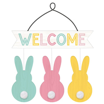 Panneau Welcome Mdf 17" X 14" - Paques - Party Shop