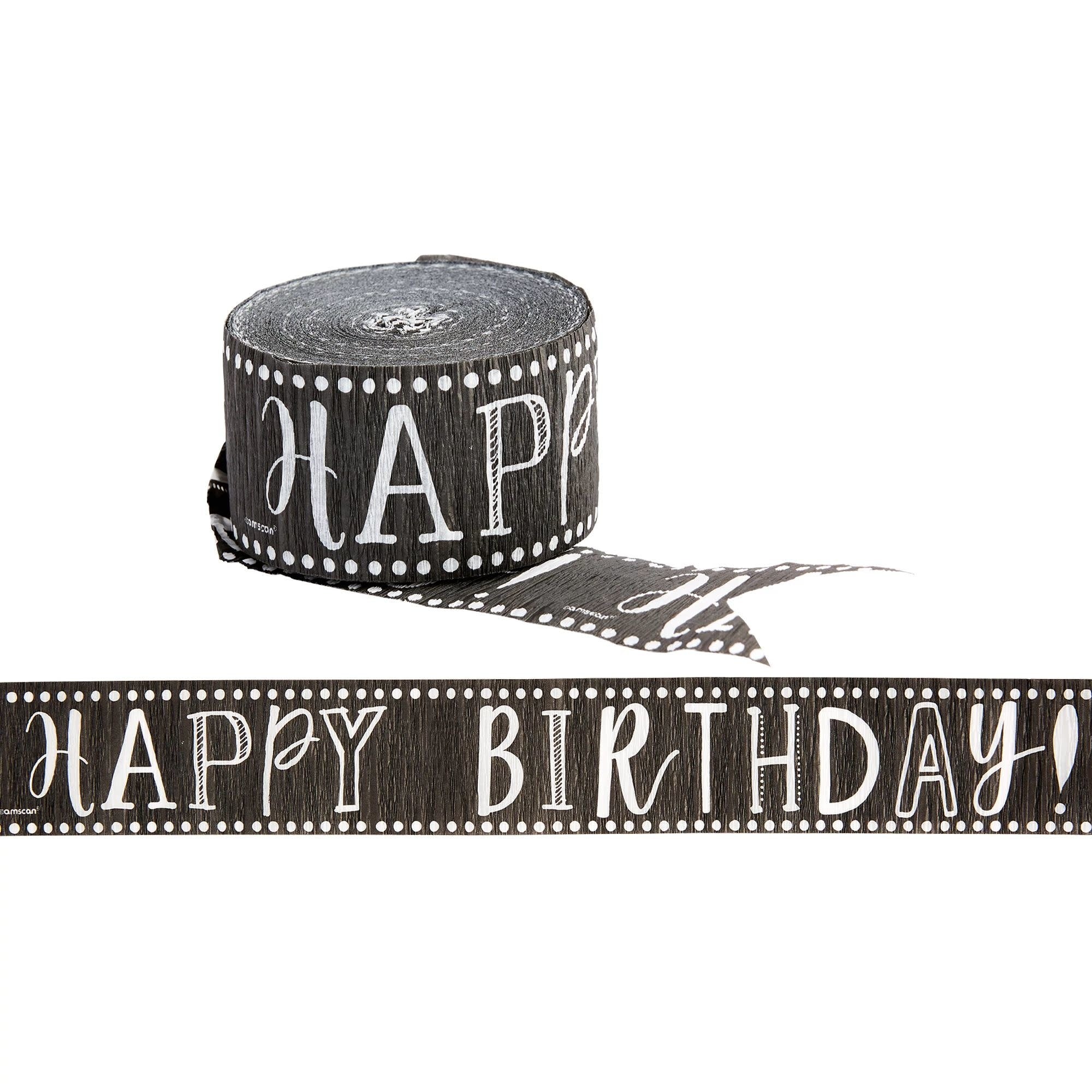 Papier Crêpé 81Pi - Happy Birthday NoirParty Shop