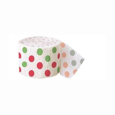 Unique - Papier Crepe Blanc Pois Multicolor - Party Shop