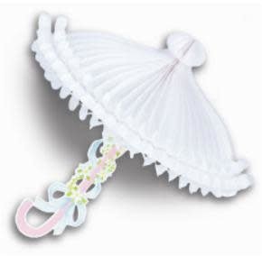 Parasol En Papier - Blanc (22Po) Party Shop