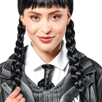 Perruque Adulte - Mercredi Addams Party Shop