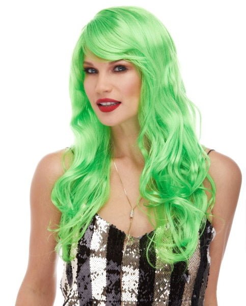 Perruque Haute Gamme - Longue Burlesque Verte Party Shop