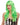 Perruque Haute Gamme - Longue Burlesque Verte Party Shop