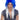 WESTBAY - Perruque Haute Gamme - Rocker Long Bleu Et Blanc - Party Shop
