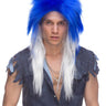 WESTBAY - Perruque Haute Gamme - Rocker Long Bleu Et Blanc - Party Shop