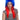 WESTBAY - Perruque Haute Gamme - Rocker Long Bleu Et Rouge - Party Shop