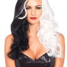 Leg Avenue - Perruque Longue De Villain 2 Tons Noir Et Blanc - Party Shop